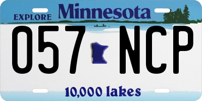 MN license plate 057NCP