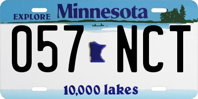 MN license plate 057NCT