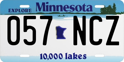MN license plate 057NCZ