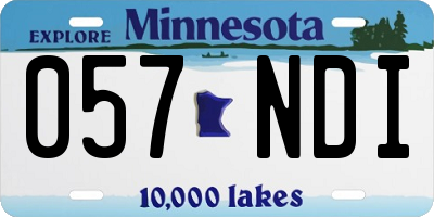 MN license plate 057NDI