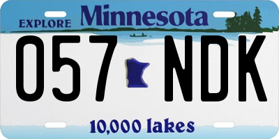 MN license plate 057NDK