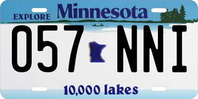 MN license plate 057NNI