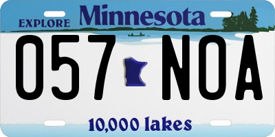 MN license plate 057NOA