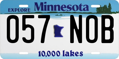 MN license plate 057NOB