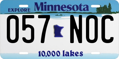 MN license plate 057NOC