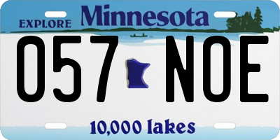 MN license plate 057NOE