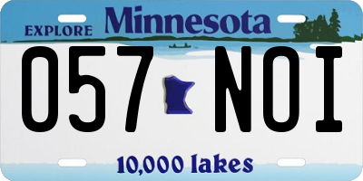 MN license plate 057NOI