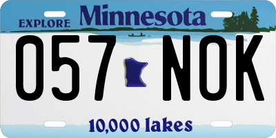 MN license plate 057NOK