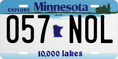 MN license plate 057NOL
