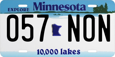 MN license plate 057NON