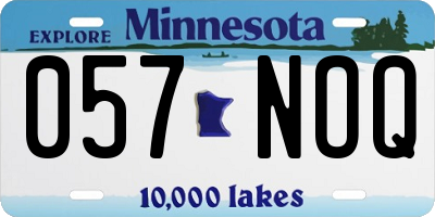 MN license plate 057NOQ