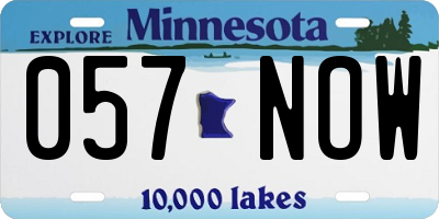 MN license plate 057NOW