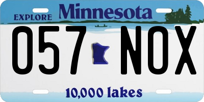 MN license plate 057NOX