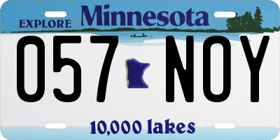 MN license plate 057NOY