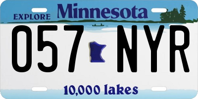 MN license plate 057NYR