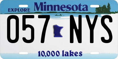MN license plate 057NYS