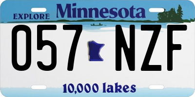 MN license plate 057NZF