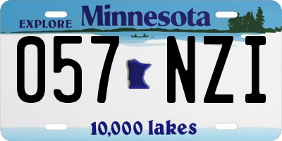 MN license plate 057NZI