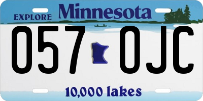 MN license plate 057OJC