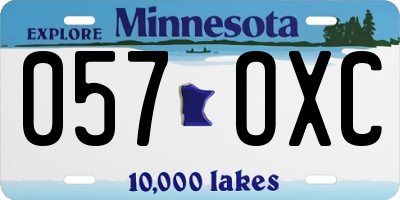 MN license plate 057OXC