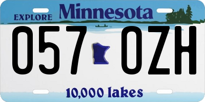 MN license plate 057OZH