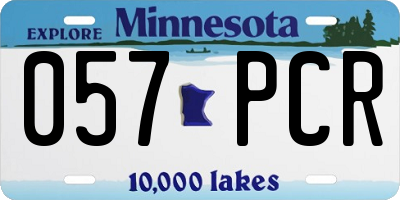 MN license plate 057PCR