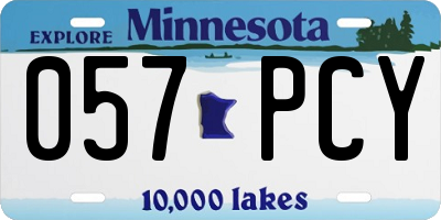 MN license plate 057PCY