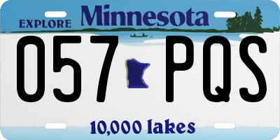 MN license plate 057PQS