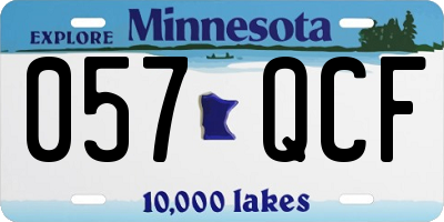 MN license plate 057QCF
