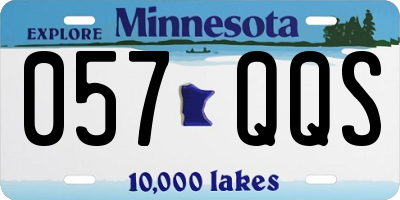 MN license plate 057QQS