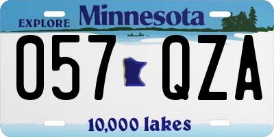 MN license plate 057QZA