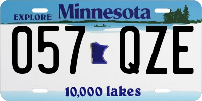 MN license plate 057QZE