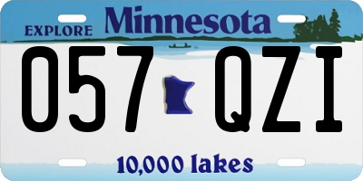 MN license plate 057QZI
