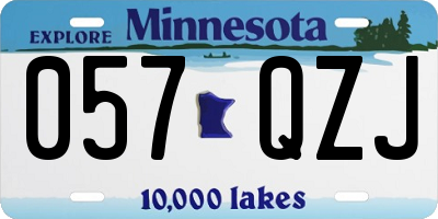 MN license plate 057QZJ