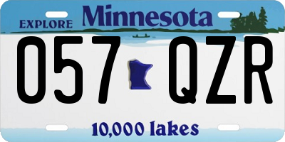 MN license plate 057QZR