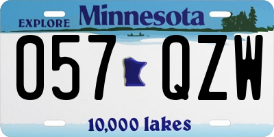 MN license plate 057QZW