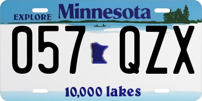 MN license plate 057QZX