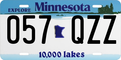 MN license plate 057QZZ
