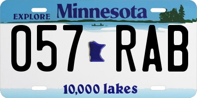 MN license plate 057RAB