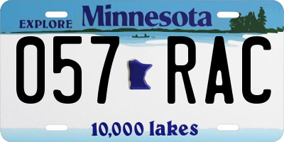 MN license plate 057RAC