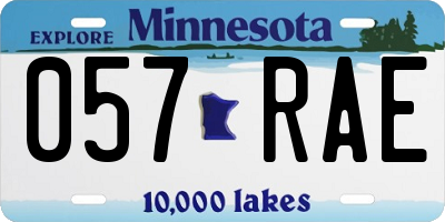 MN license plate 057RAE