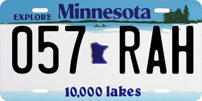 MN license plate 057RAH