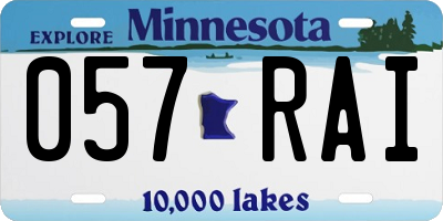 MN license plate 057RAI