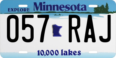 MN license plate 057RAJ