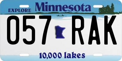 MN license plate 057RAK
