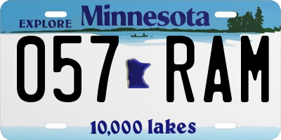 MN license plate 057RAM