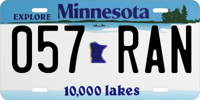 MN license plate 057RAN