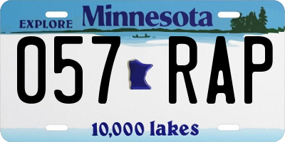 MN license plate 057RAP