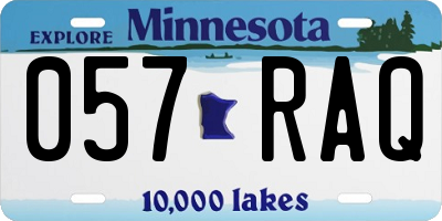 MN license plate 057RAQ