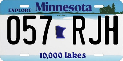 MN license plate 057RJH